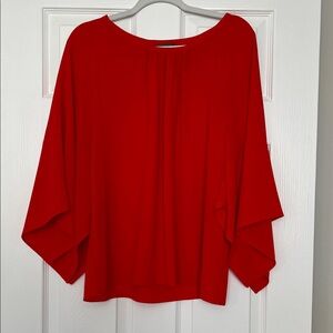 Vince Camuto Chiffon Bell-sleeved Elegant Red Women's Top